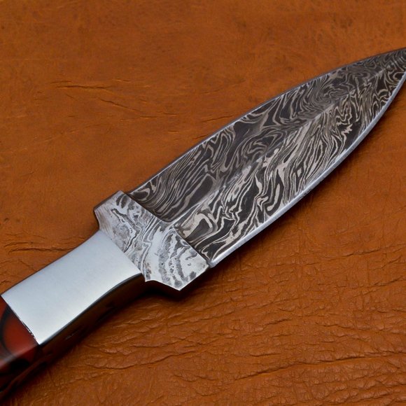 10" Handmade Damascus Hunter Knife Double Edge - Picture 7 of 16